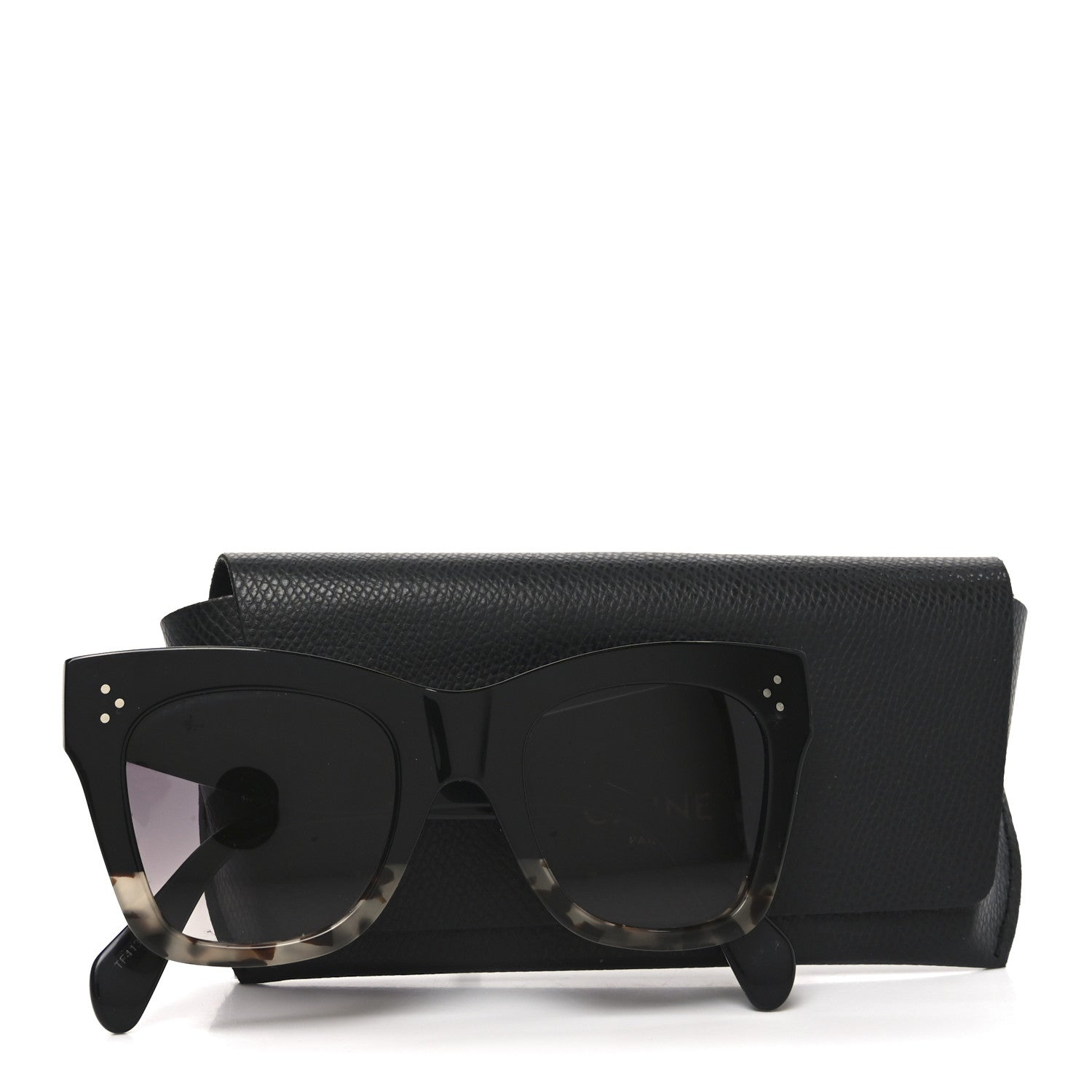 Celine Acetate Polarized Cat Eye Sunglasses CL4004IN Havana Black 7 of 7