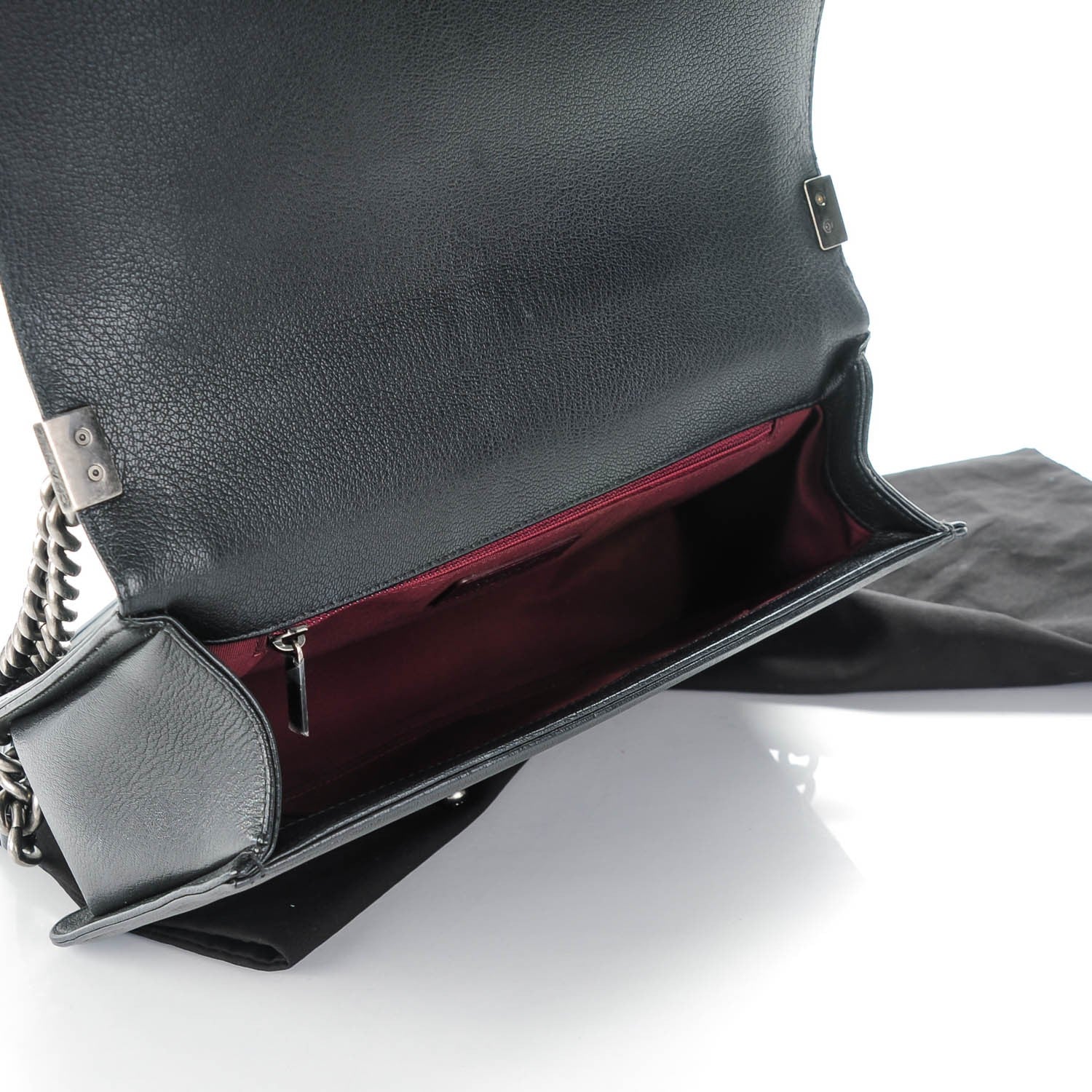 Chanel Goatskin Quilted Patent New Medium Duo Boy Flap Black 5 of 7