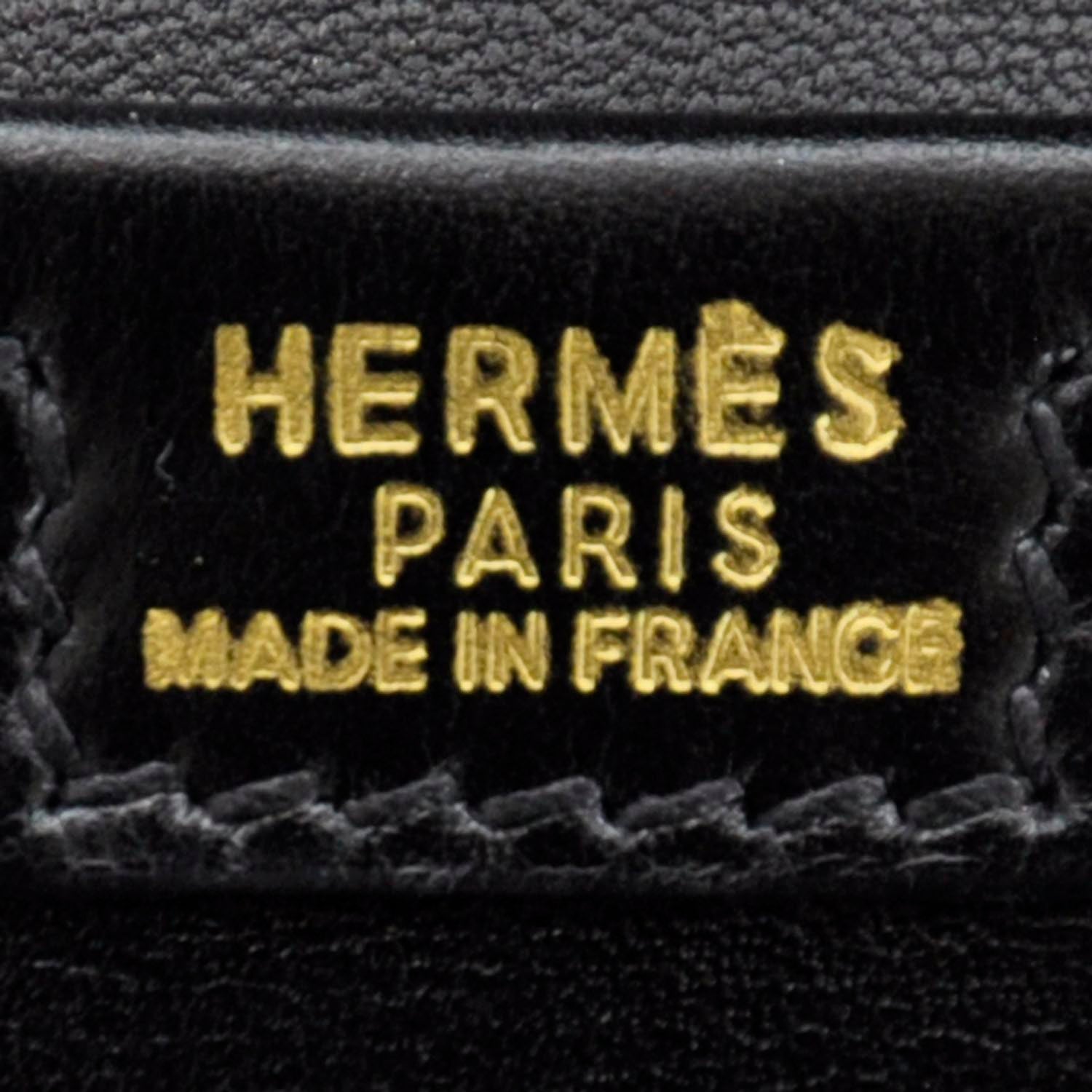 Hermes Box Leather Jige Clutch Black 6 of 9