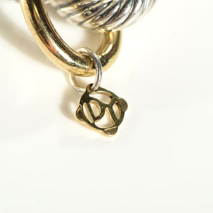 David Yurman Sterling Silver 18K Yellow Gold 17mm Extra Large Oval Link Bracelet 4 of 9