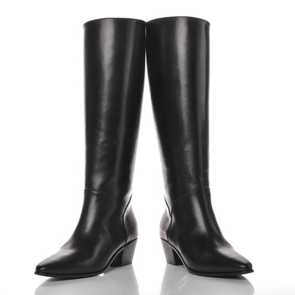 Saint Laurent Calfskin Rock Long Boots 35.5 Black 7 of 10