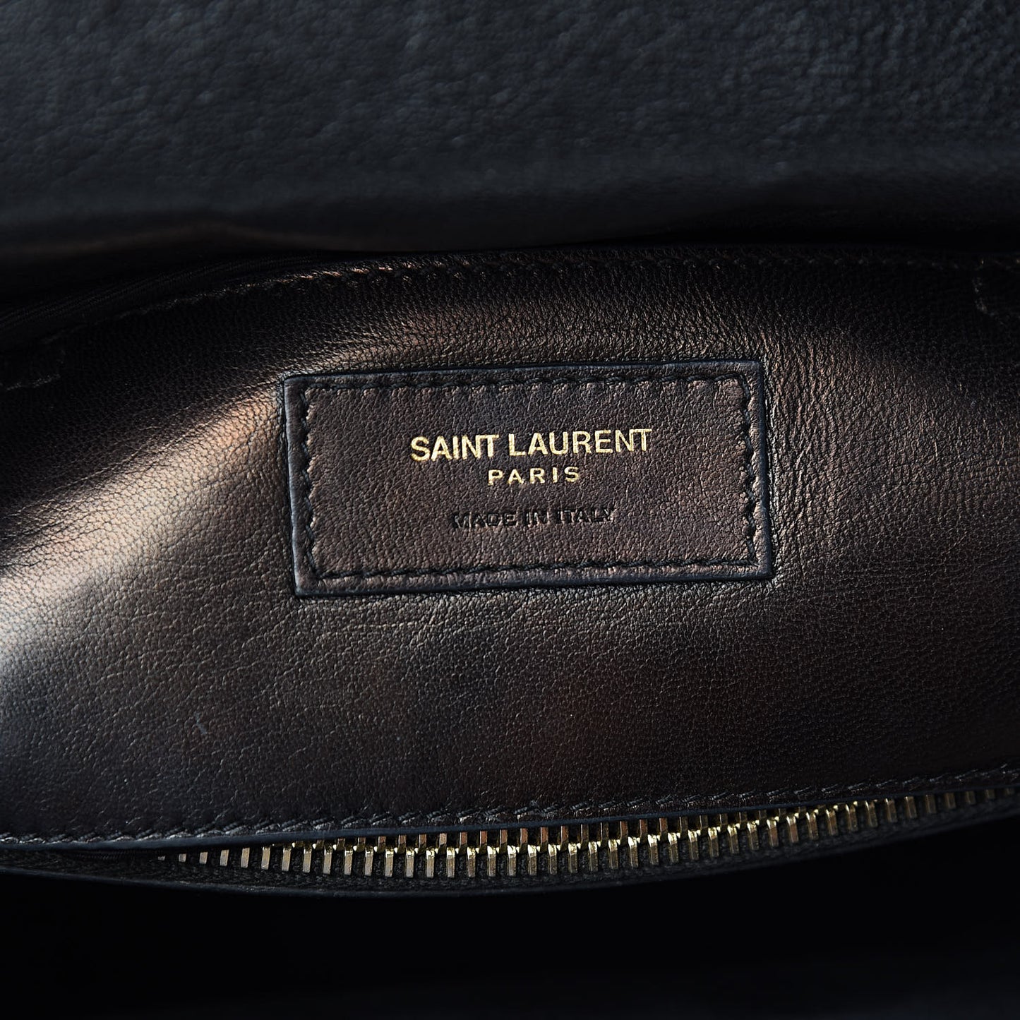Sheepskin Matelasse Chevron Monogram Large College Satchel Black