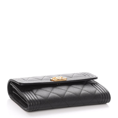 Chanel Caviar Quilted Medium Boy Flap Wallet Black 4 of 10