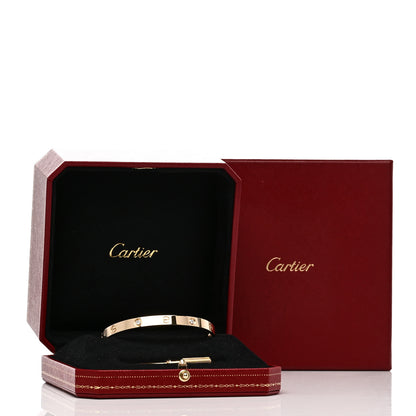 Cartier 18K Pink Gold 4 Diamond LOVE Bracelet 19 5 of 5