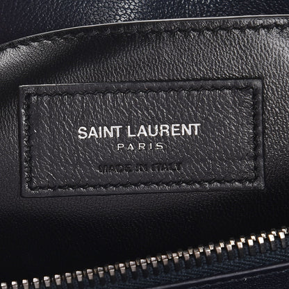 Saint Laurent Sheepskin Matelasse Chevron Monogram Large College Satchel Navy Blue 7 of 10