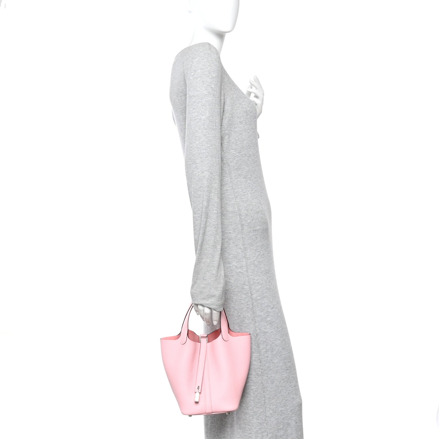 Hermes Taurillon Clemence Picotin Lock 18 PM Rose Sakura 2 of 11