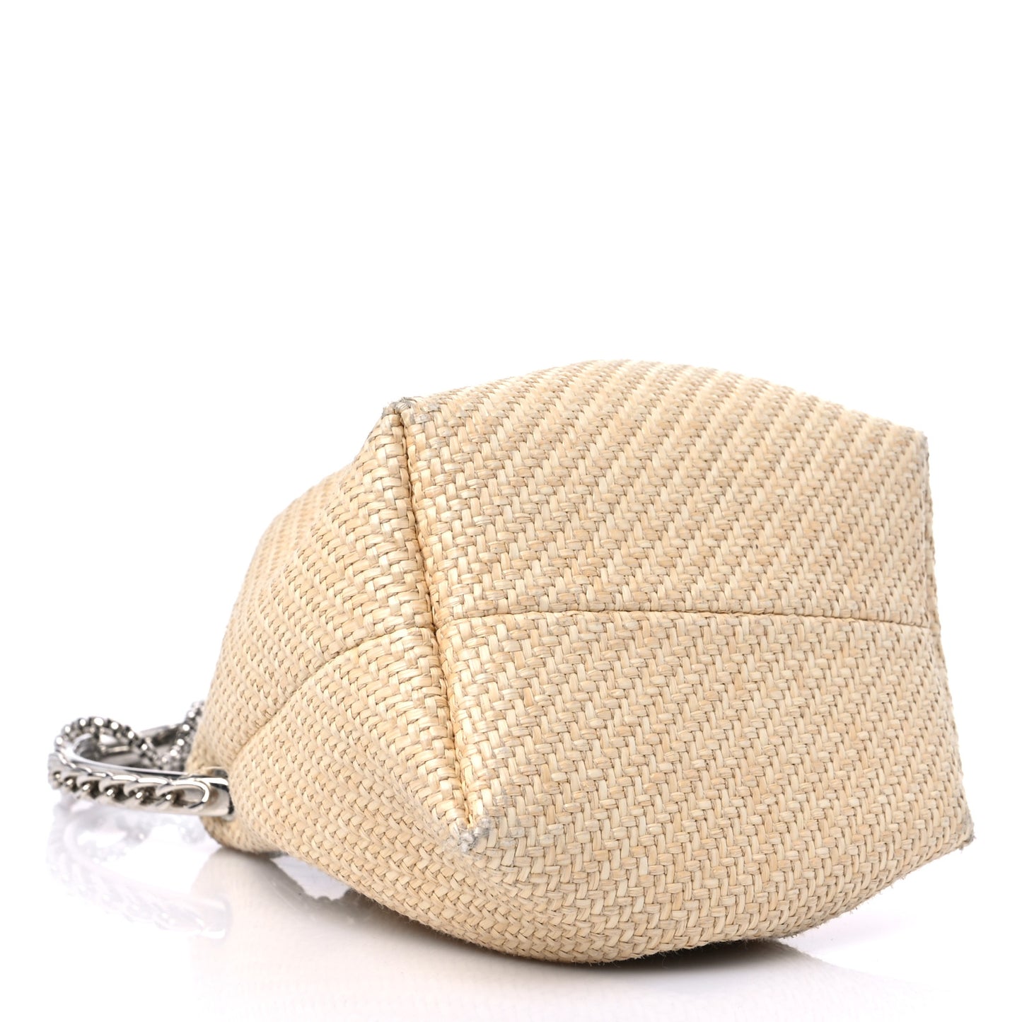 Raffia Bon Bon Bucket Bag Beige