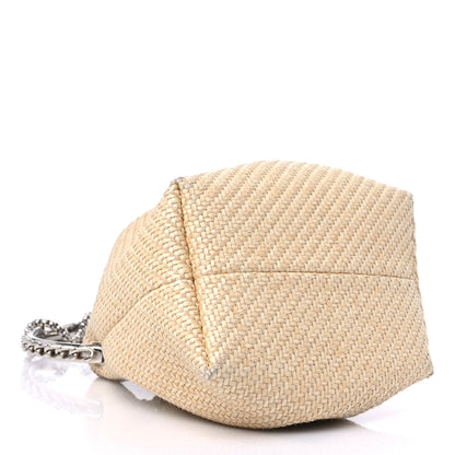 Jimmy Choo Raffia Bon Bon Bucket Bag Beige 4 of 9