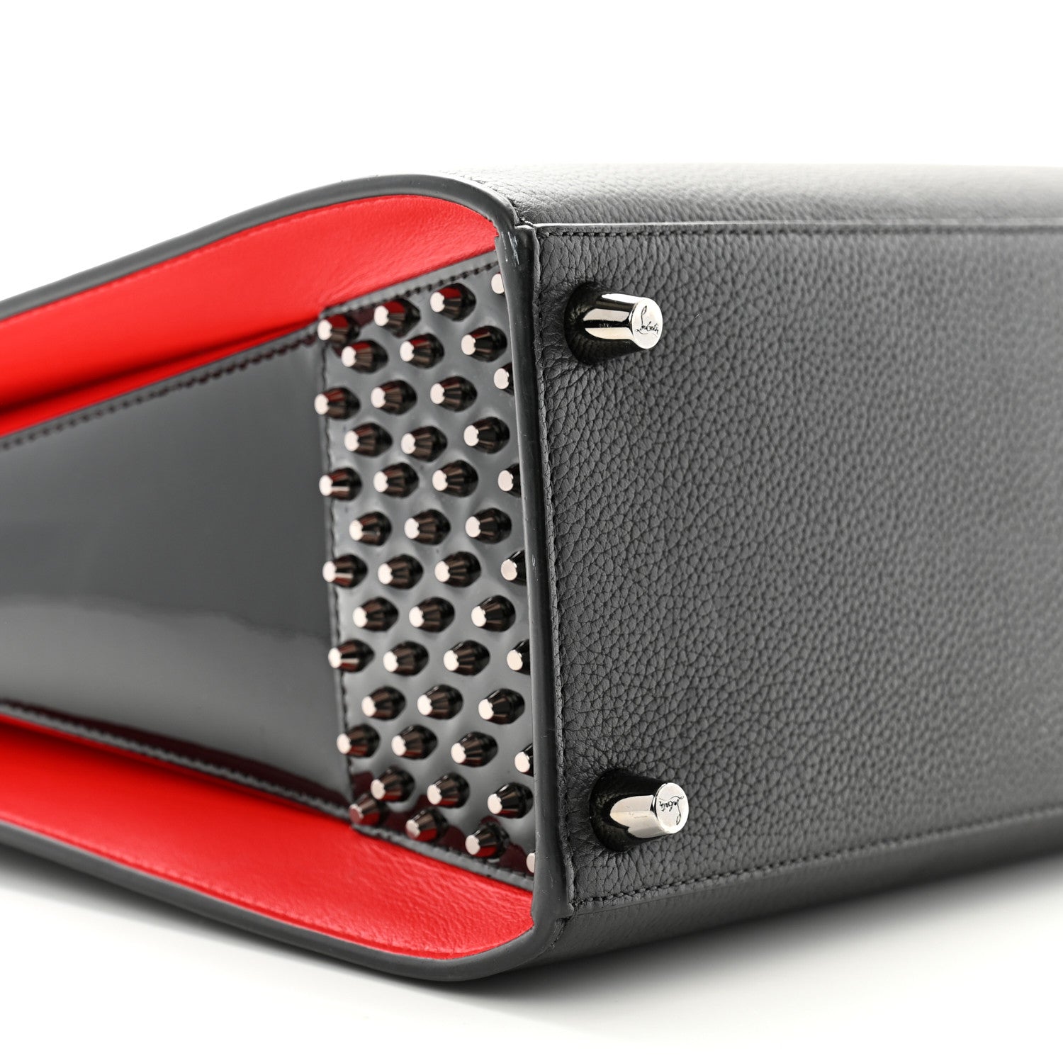 Christian Louboutin Calfskin Empire Patent Studded Medium Paloma Black 8 of 9