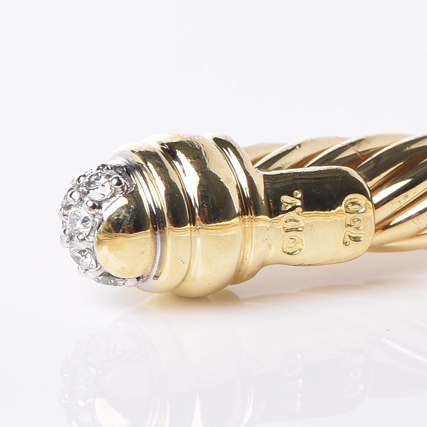18K Yellow Gold Pave Diamond 5mm Cable Classics Bracelet