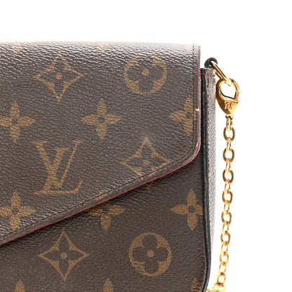 Louis Vuitton Monogram Pochette Felicie Chain Wallet Fuchsia 17 of 22