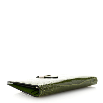 Hermes Shiny Alligator Bearn Wallet Cactus 4 of 8