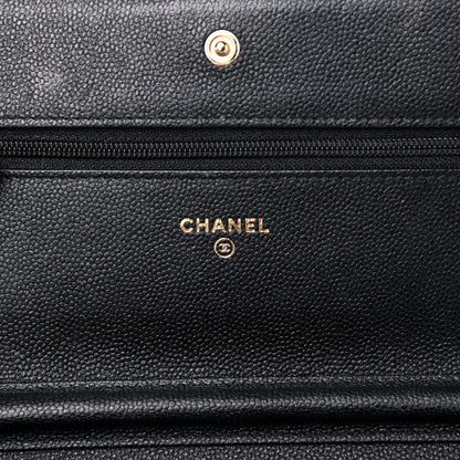Chanel Caviar Quilted Boy Wallet On Chain WOC Black 6 of 14