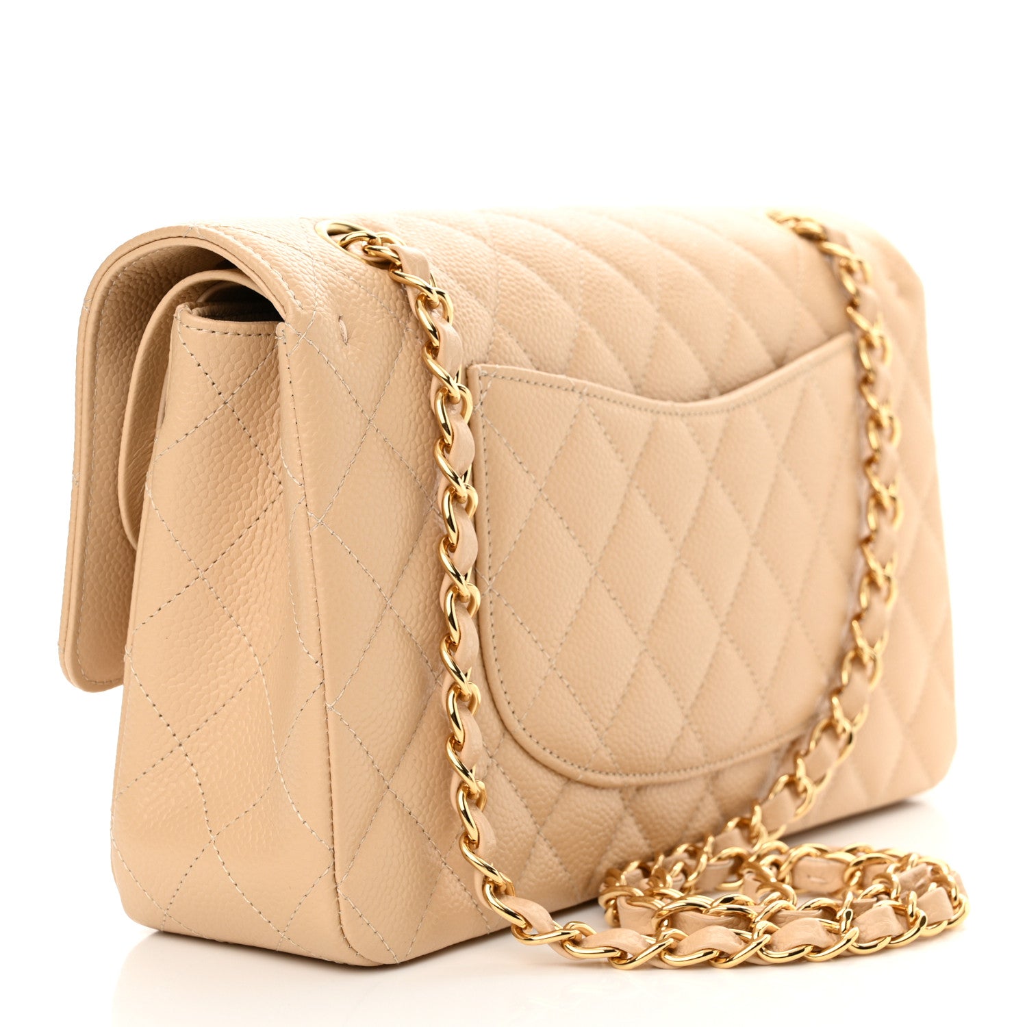 Chanel Caviar Quilted Medium Double Flap Beige 3 of 10