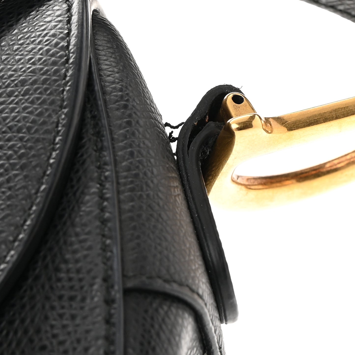 Grained Calfskin Saddle Bag Black