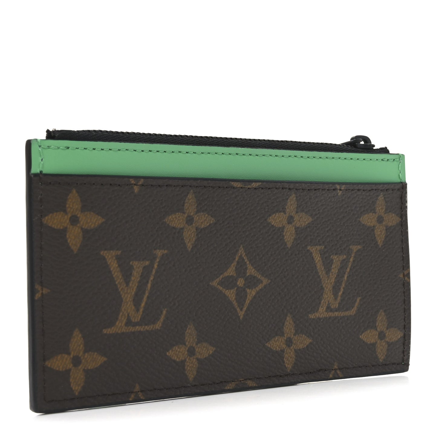 Monogram Calfskin Coin Card Holder Minty Green