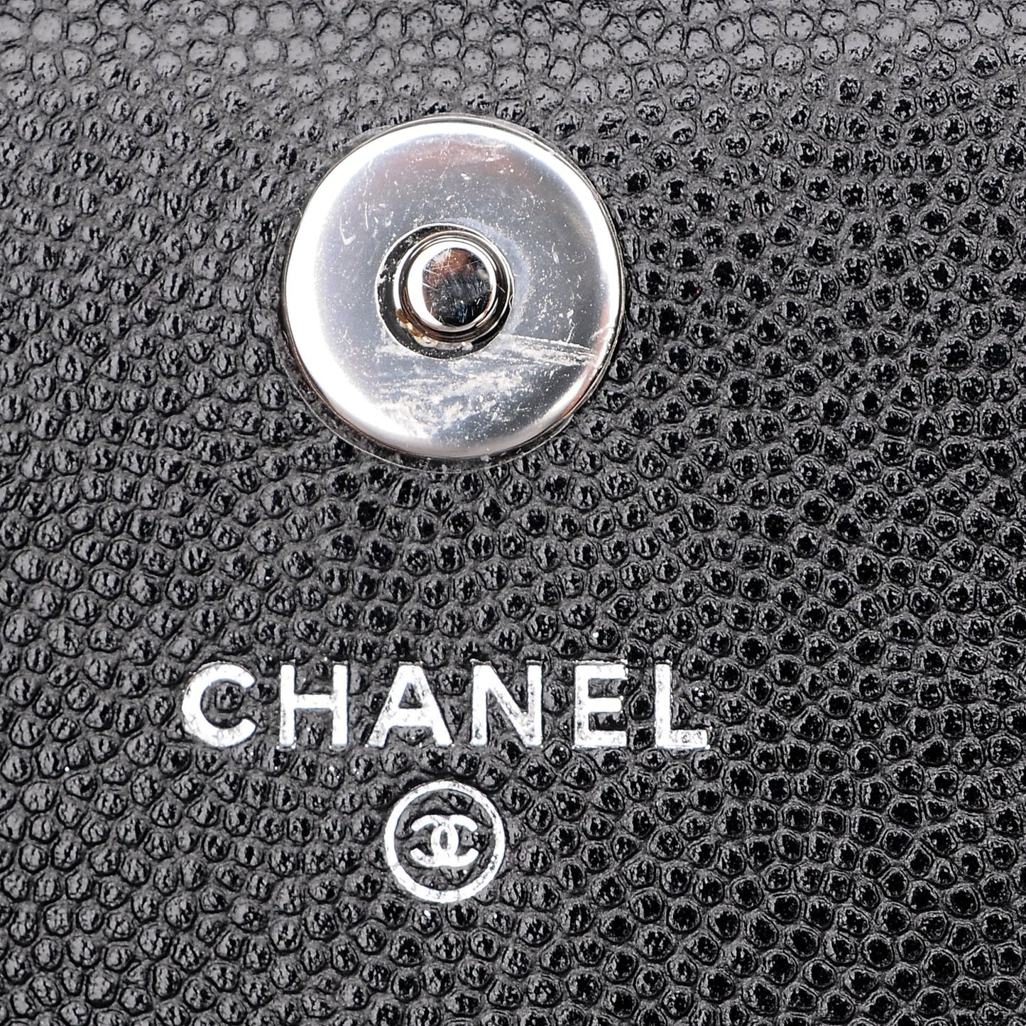Caviar Quilted Square Wallet On Chain WOC Black