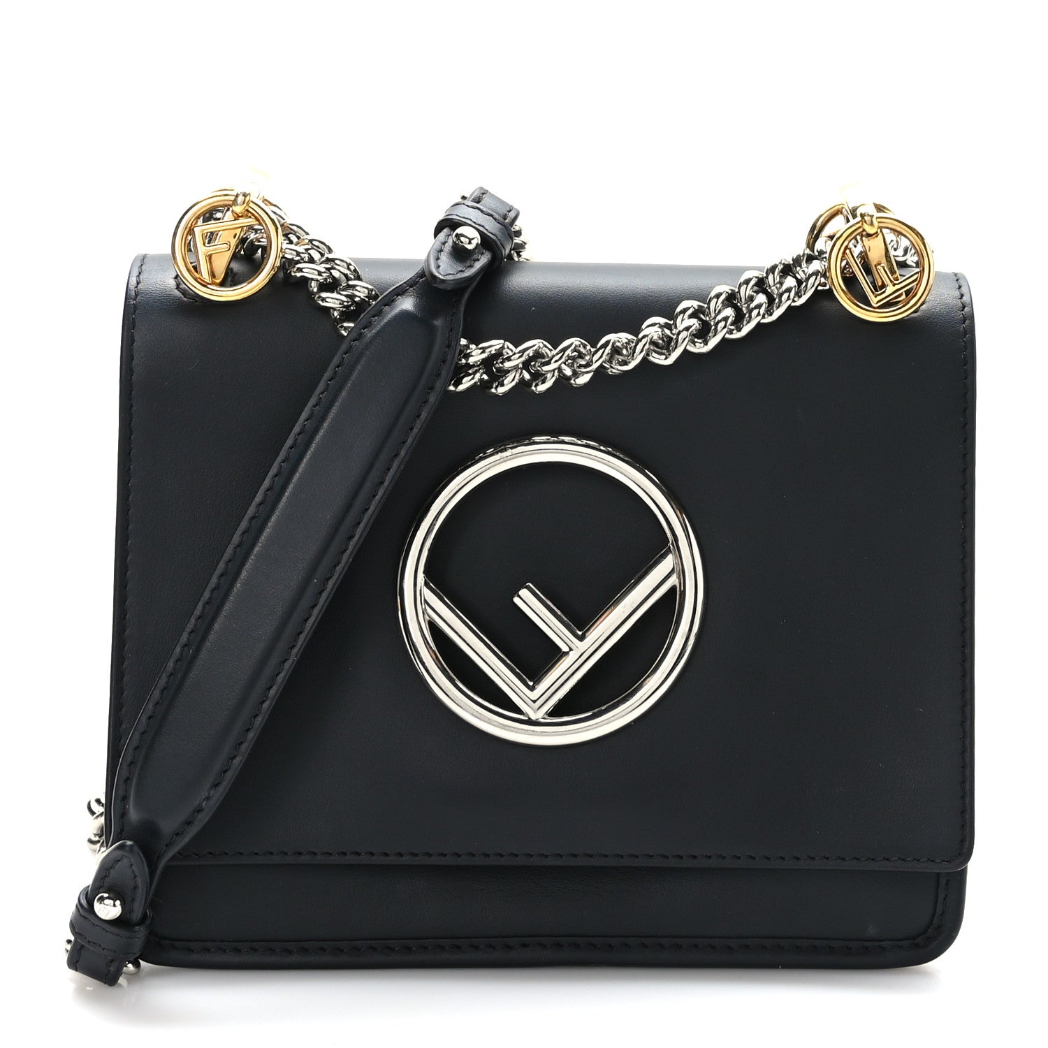 Fendi Vitello Century Opaco F is Fendi Small Kan I Shoulder Bag Black 1 of 9