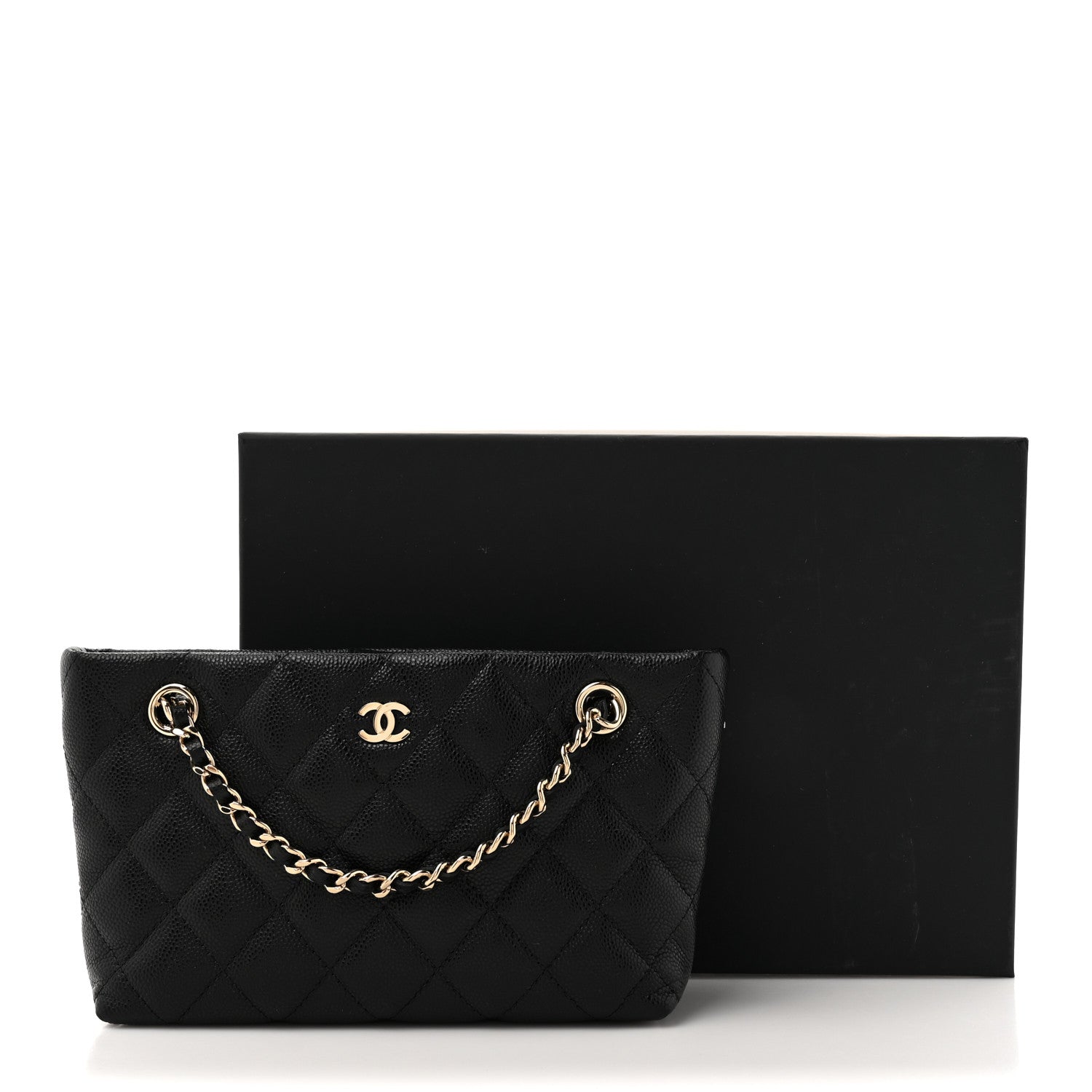 Chanel Caviar Quilted Classic Clutch Tote With Chain Black 11 of 11