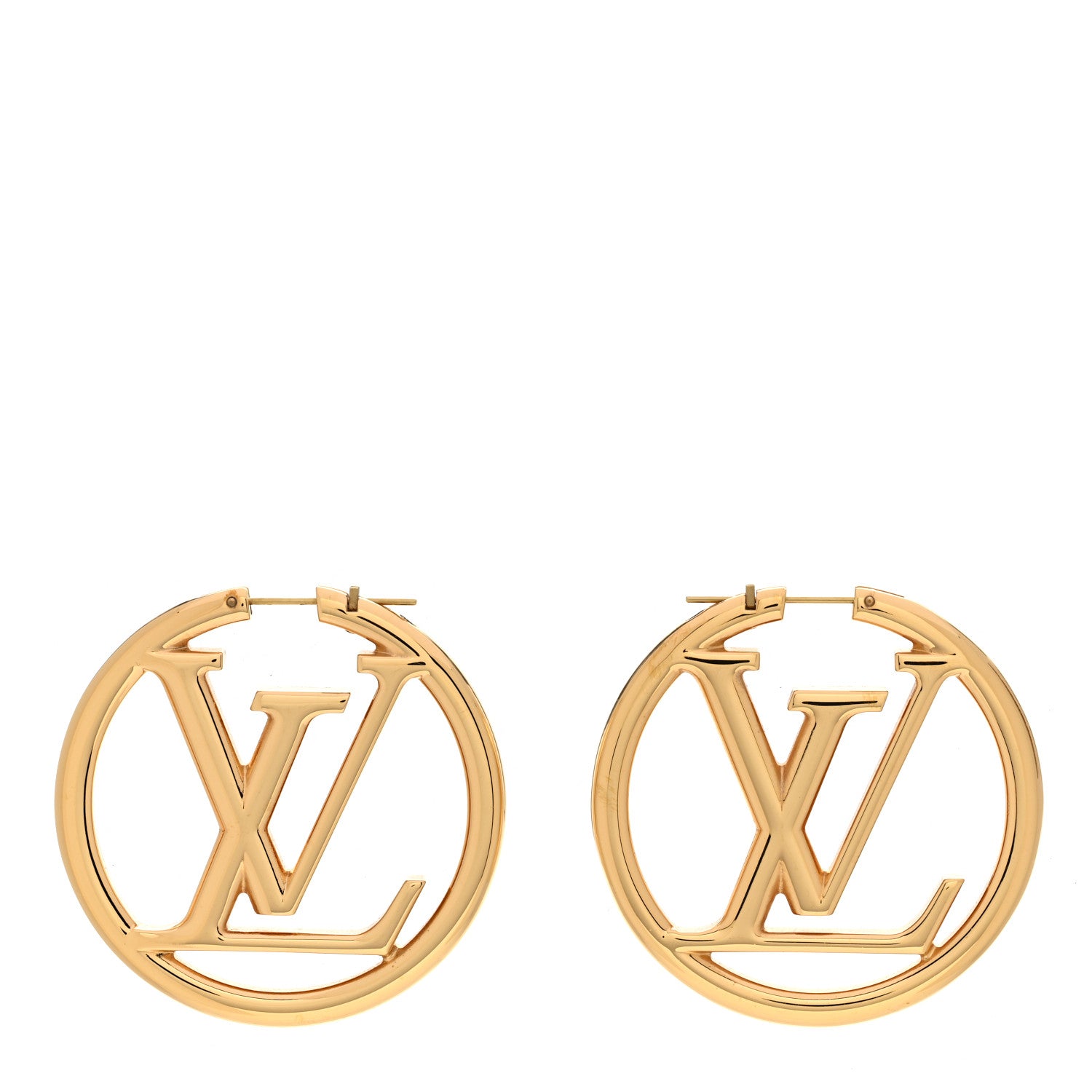 Louis Vuitton Metal Louise Hoop Earrings Gold 1 of 8
