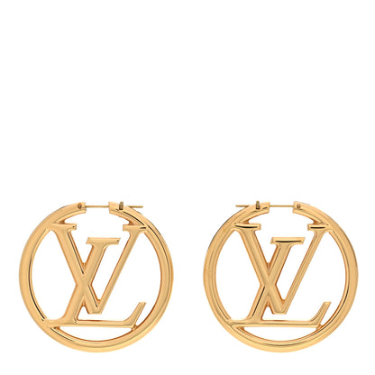 Louis Vuitton Metal Louise Hoop Earrings Gold 1 of 8