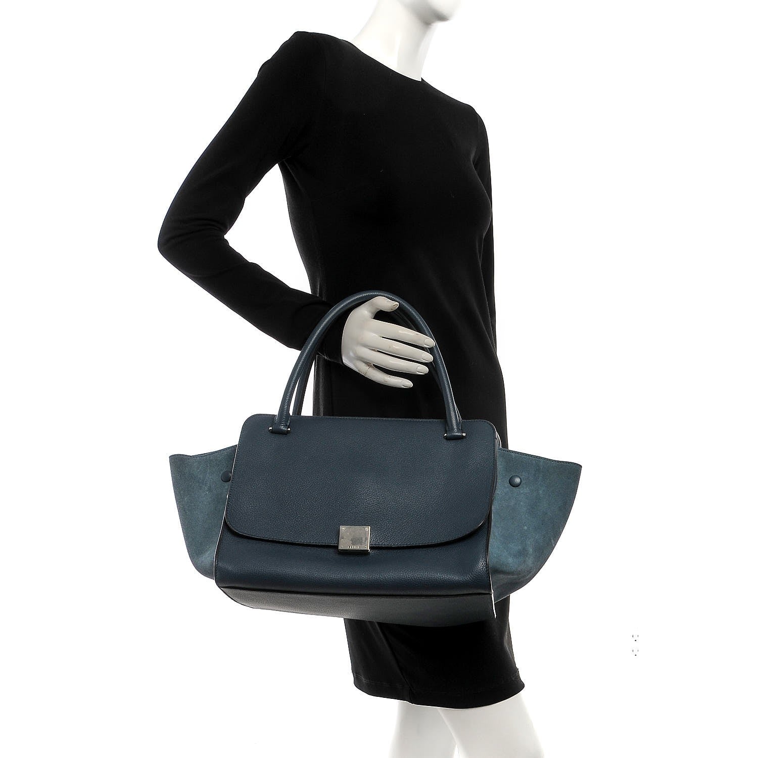 Celine Drummed Calfskin Suede Double Zip Trapeze Orage 2 of 6
