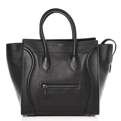 Celine Drummed Calfskin Mini Luggage Black 1 of 11