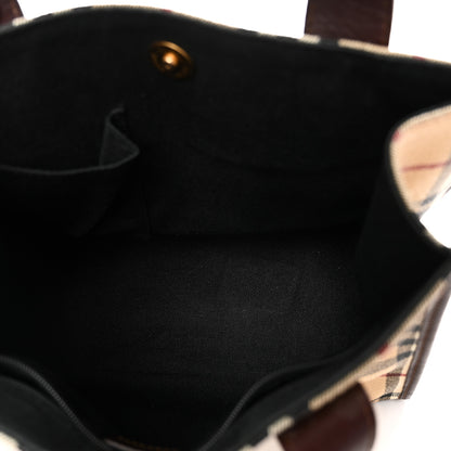 Burberry Haymarket Check Small Tote Brown 5 of 10