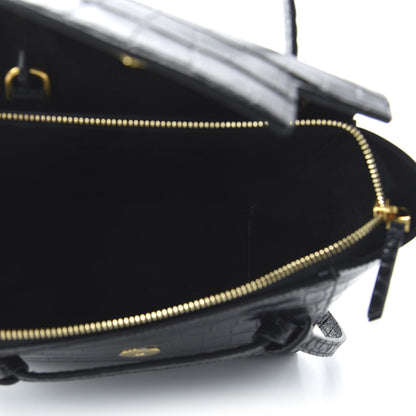 Celine Calfskin Crocodile Embossed Nano Belt Bag Black 5 of 9
