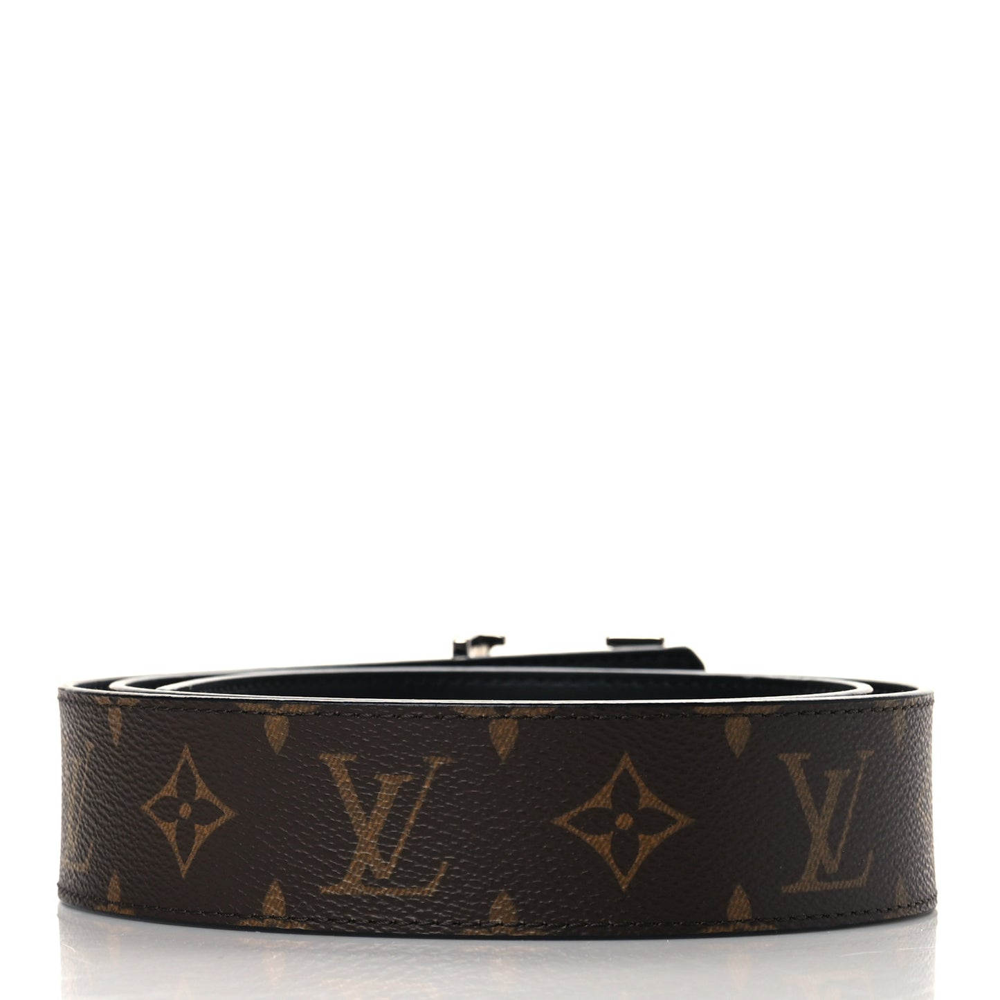 Calfskin Monogram 40mm LV Initiales Reversible Belt 95 38 Black