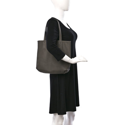 Hermes Taurillon Clemence Double Sens 36 Reversible Tote Etain Bleu Nuit 2 of 7