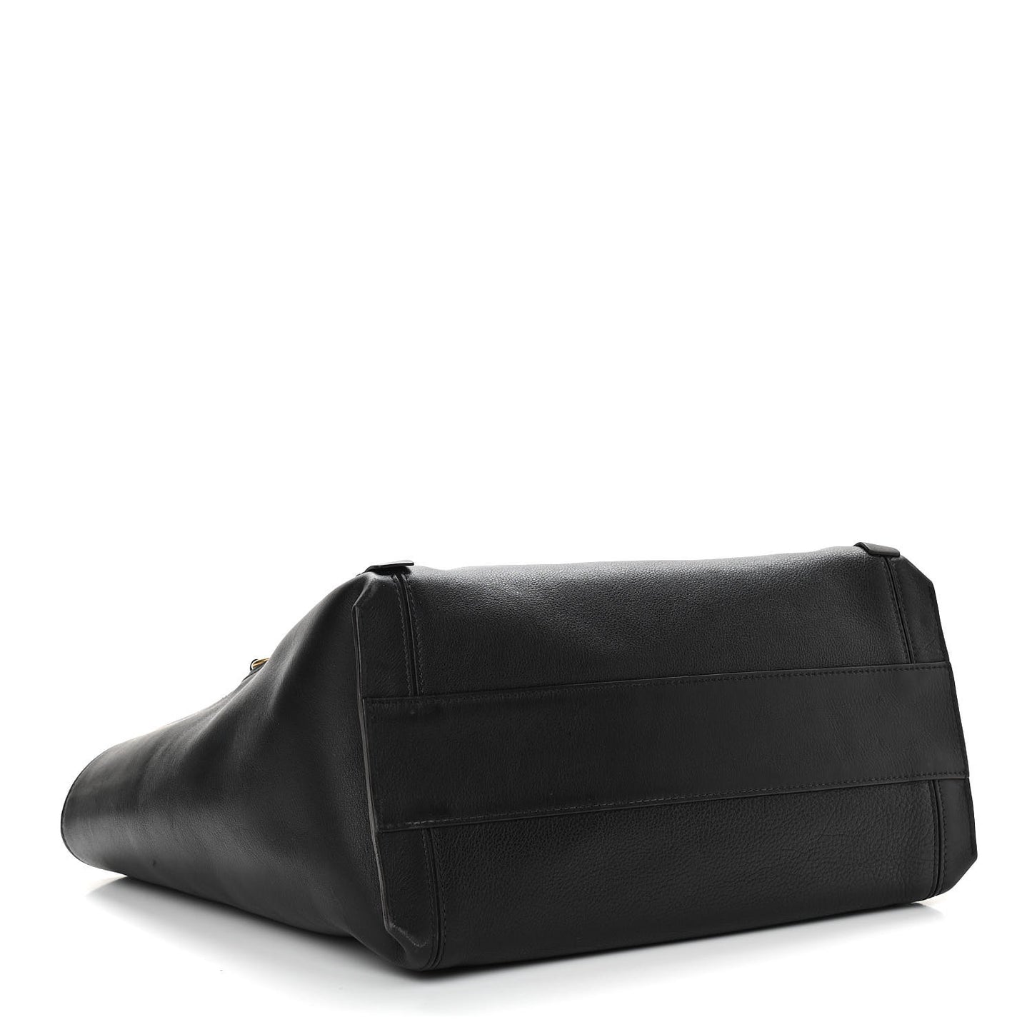 Smooth Calfskin Medium Milo Shopping Tote Black