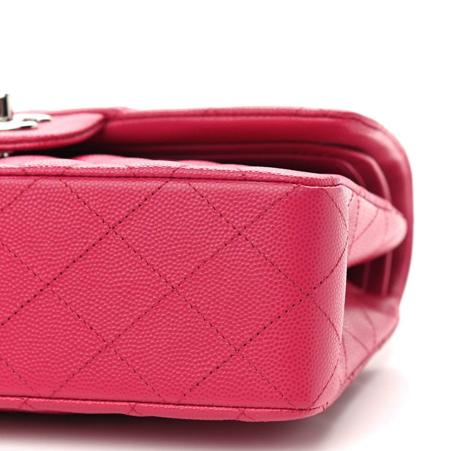 Caviar Quilted Small Double Flap Dark Pink