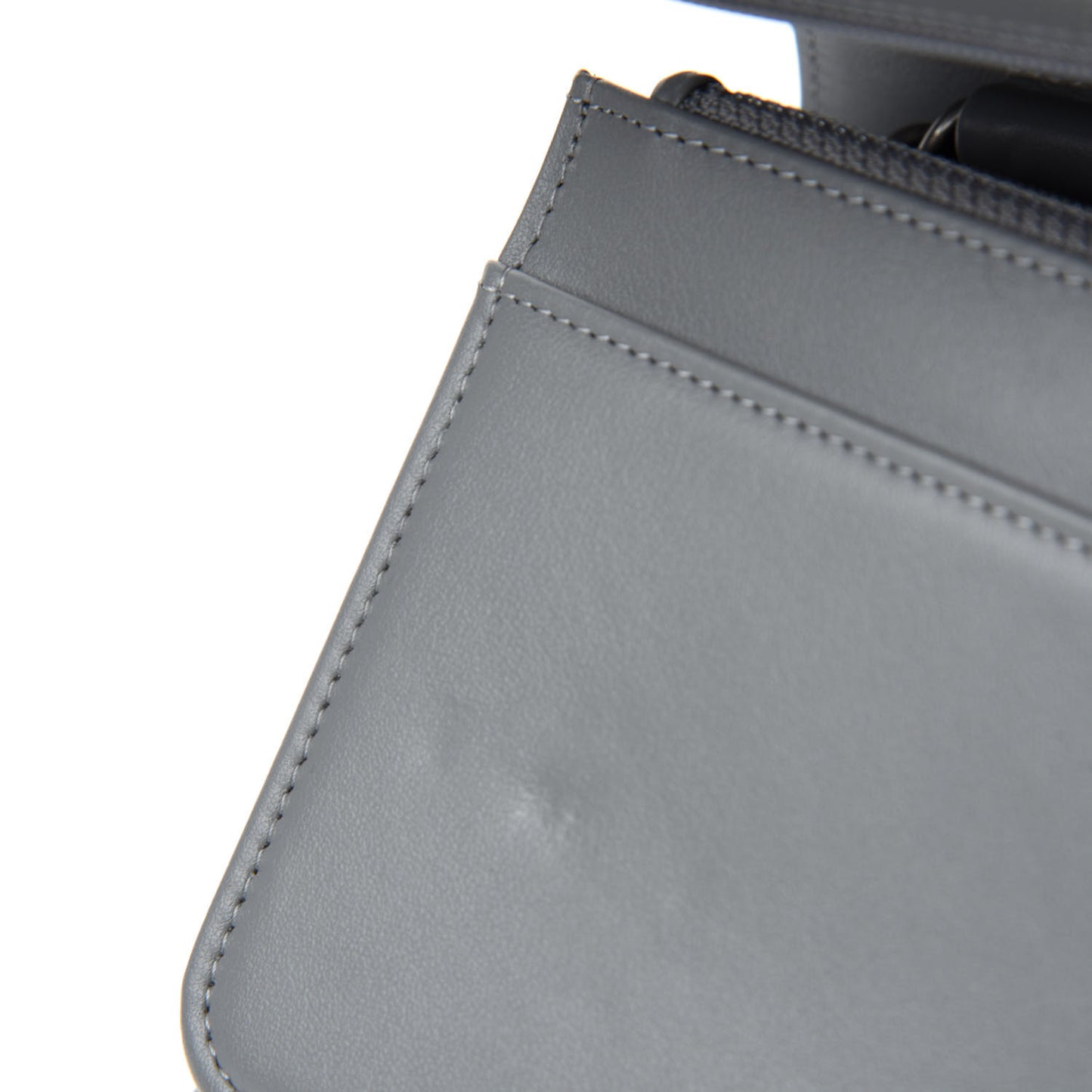 Caviar Chevron Quilted Boy Wallet On Chain WOC Grey