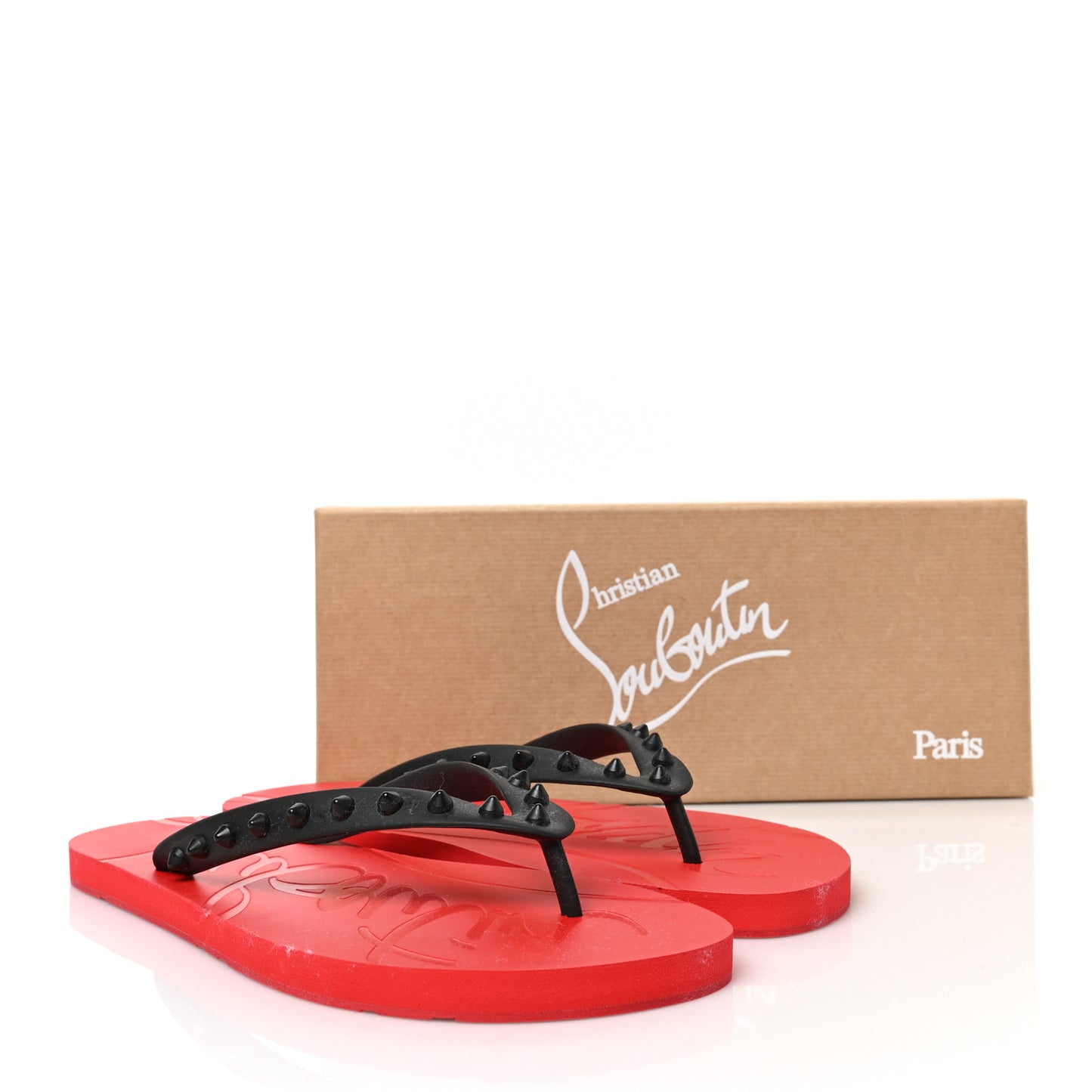 Rubber Spike Loubi Donna Flip Flop 41 Black Red