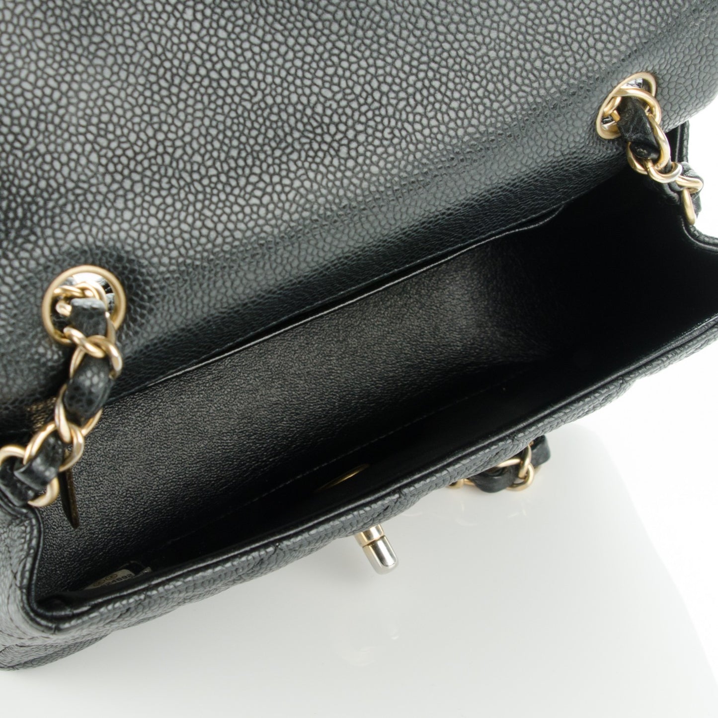 Caviar Quilted Mini Rectangular Flap Black