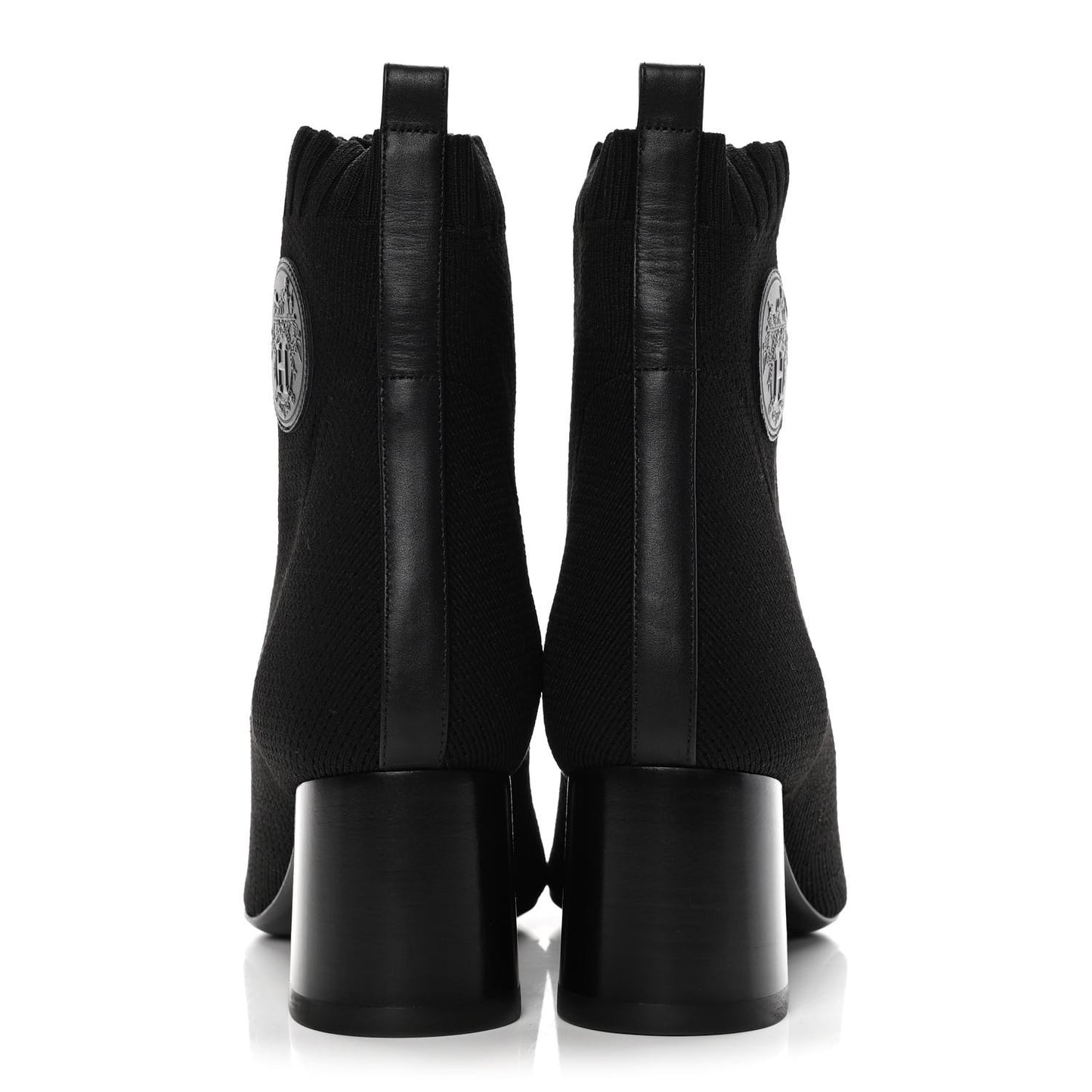 Knit Calfskin Volver Ankle Boots 37.5 Black