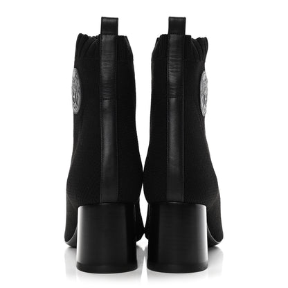 Hermes Knit Calfskin Volver Ankle Boots 37.5 Black 6 of 12