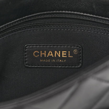 Chanel Lambskin Quilted Mini Logo Flap With Handle Black 6 of 11