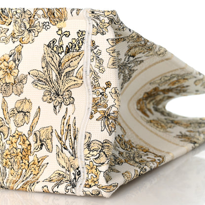 Christian Dior Canvas Embroidered Large Dioriviera Toile De Jouy Book Tote Gold 10 of 11