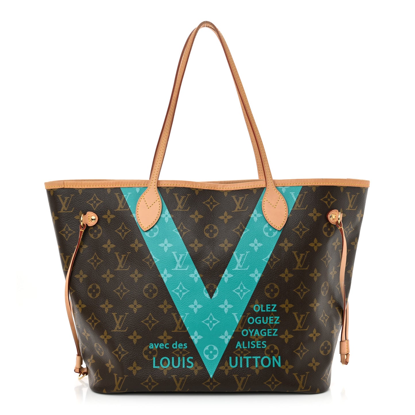 Monogram V Neverfull MM Turquoise