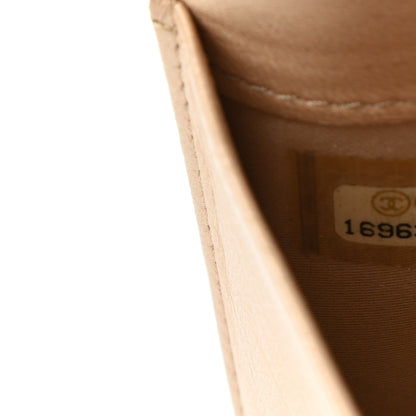 Chanel Lambskin Camellia Embossed Yen Wallet Black Beige 8 of 12