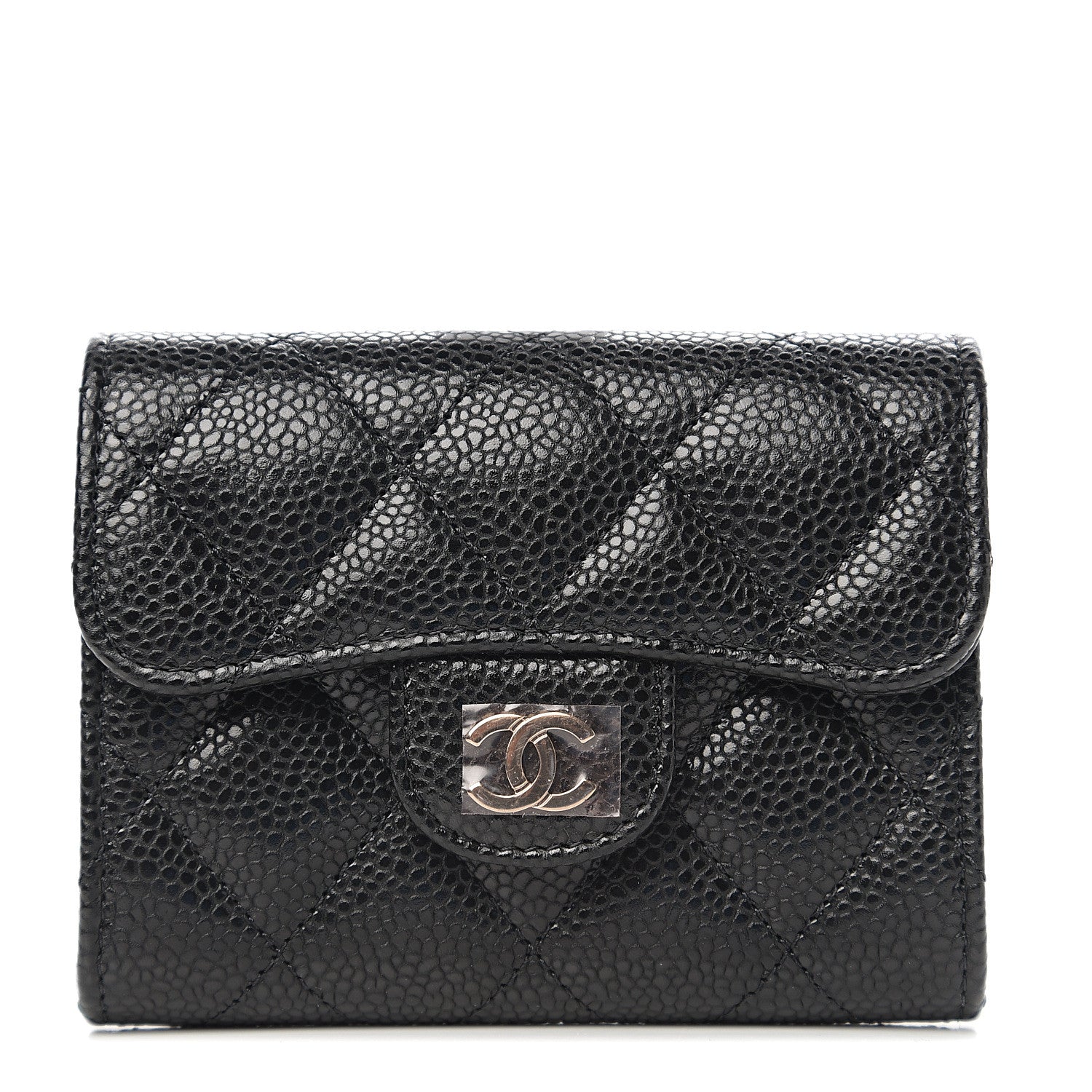 Chanel Caviar Quilted Flap Card Holder Wallet Black 1 of 8