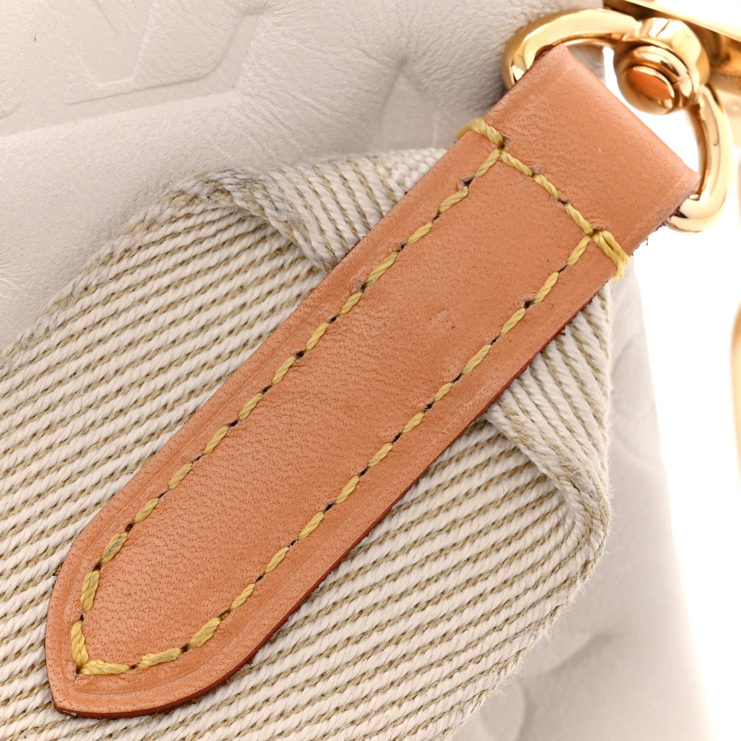 Lambskin Embossed Monogram Coussin PM Beige Cream