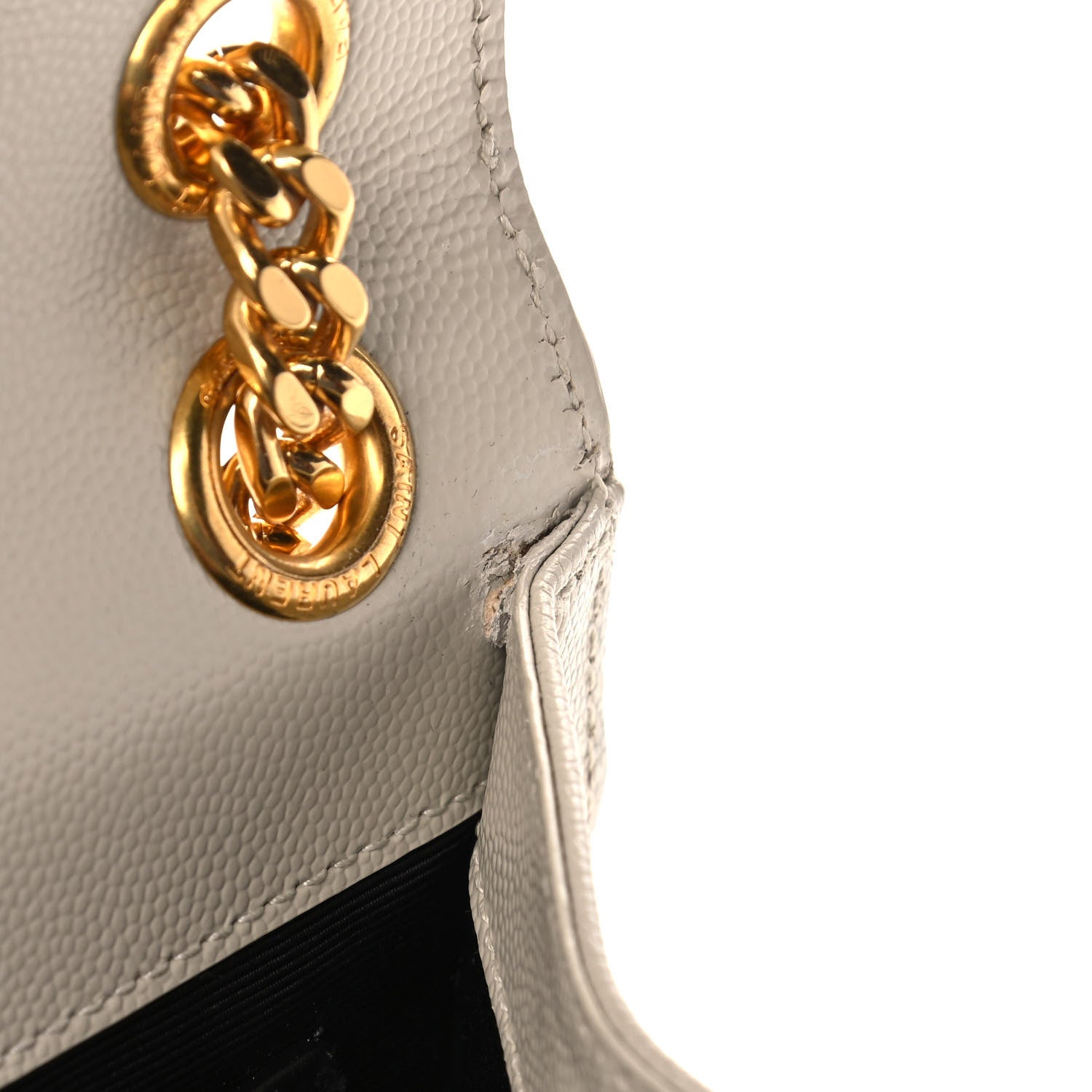 Saint Laurent Grain De Poudre Textured Mixed Matelasse Medium Triquilt Monogram Satchel Porcellana 12 of 13