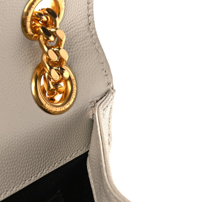 Saint Laurent Grain De Poudre Textured Mixed Matelasse Medium Triquilt Monogram Satchel Porcellana 12 of 13