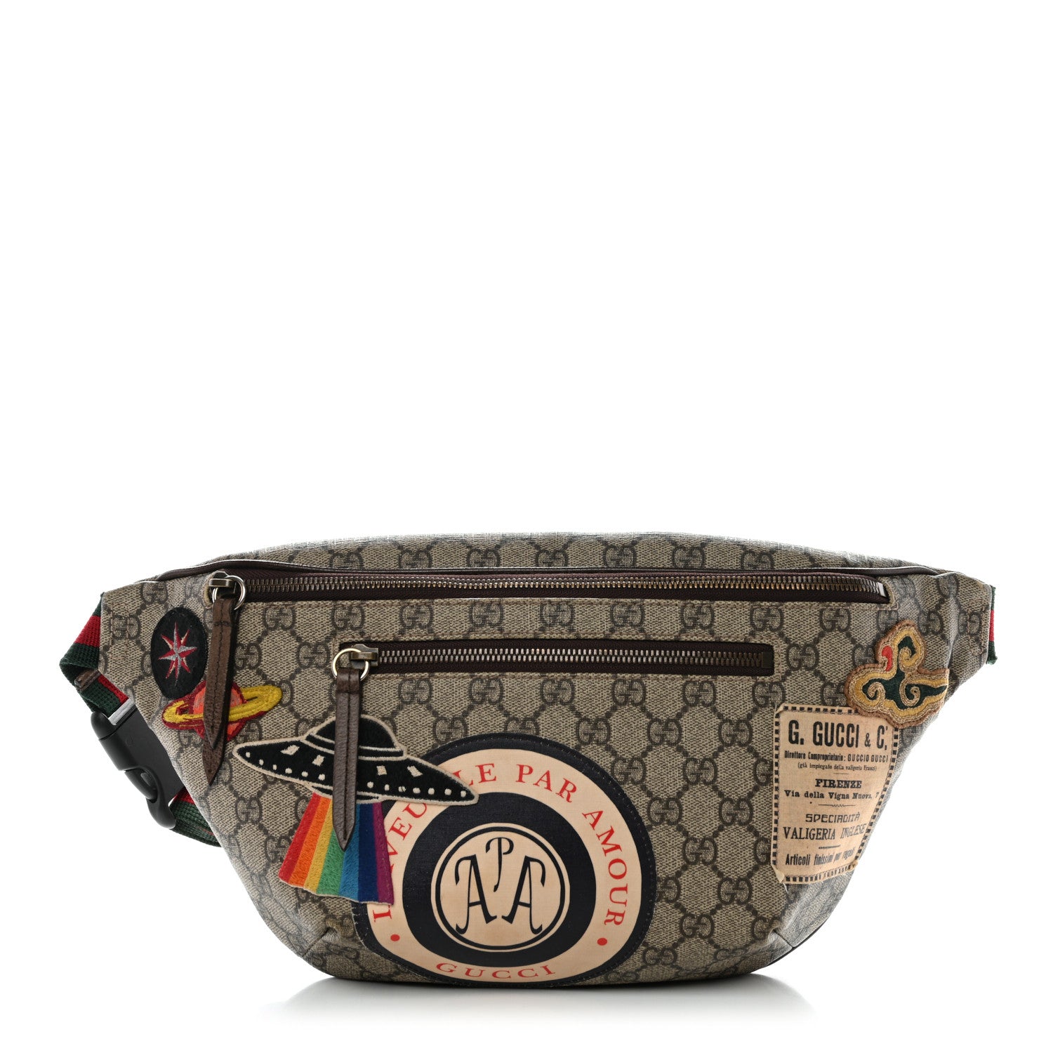 Gucci GG Supreme Monogram Courrier Belt Bag Beige New Acero 1 of 14