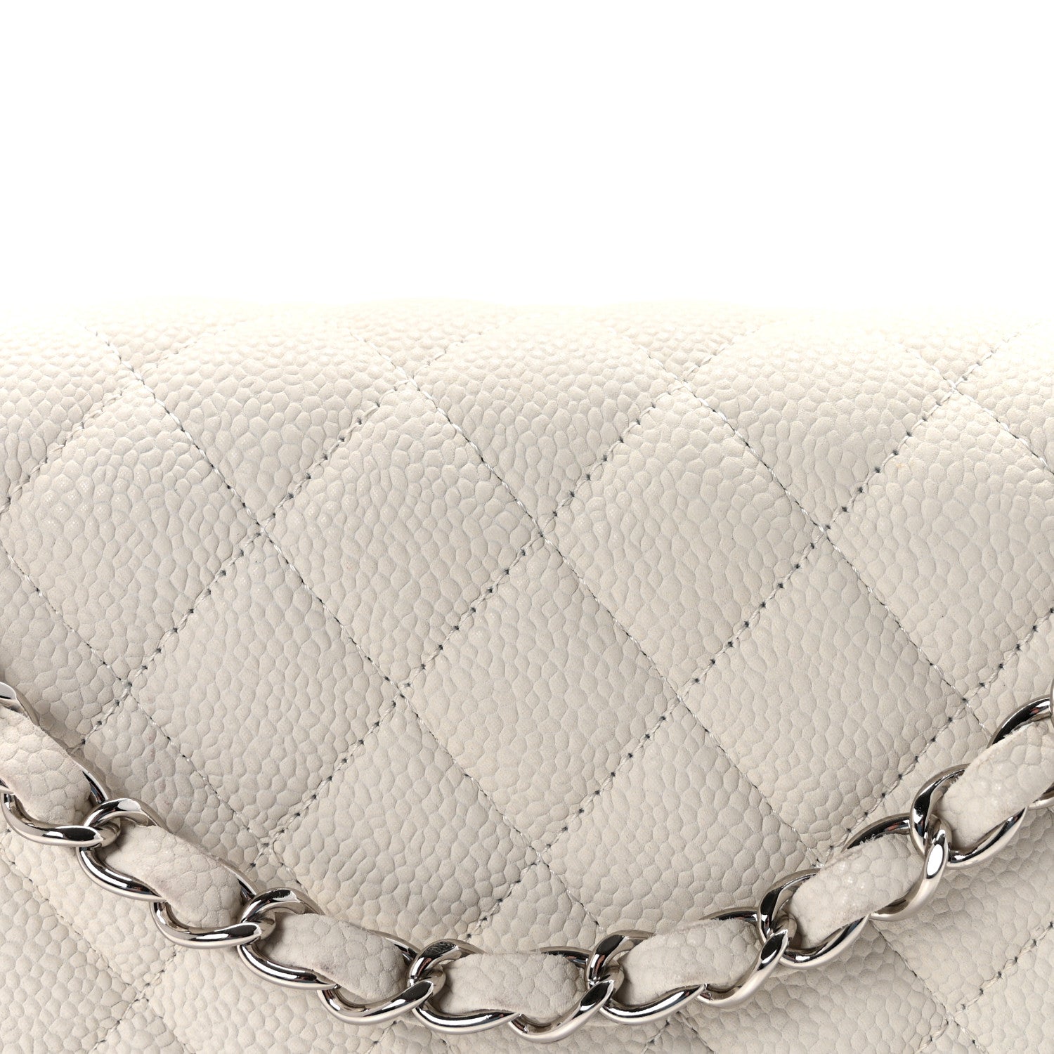 Chanel Iridescent Caviar Quilted Medium Double Flap Off White 8 of 11