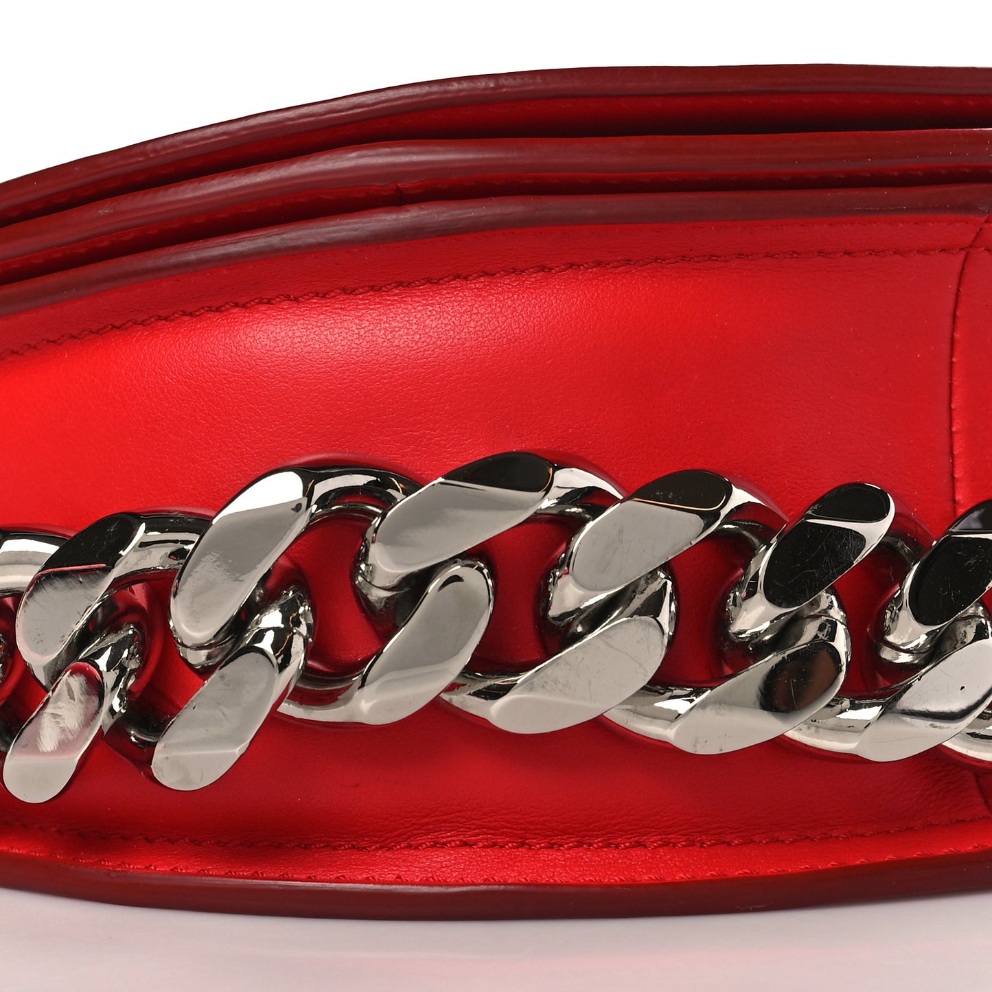 Calfskin Mini Infinity Saddle Bag Medium Red