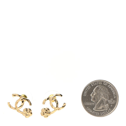 Chanel Metal CC Flower Earrings Gold 2 of 5